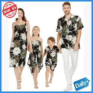 Hawaiian Luau Maxi Dress Rayon Casual Beach Party Regular Fit